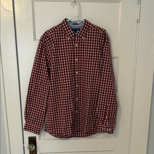 Tommy Hilfiger Red and White Plaid Shirt